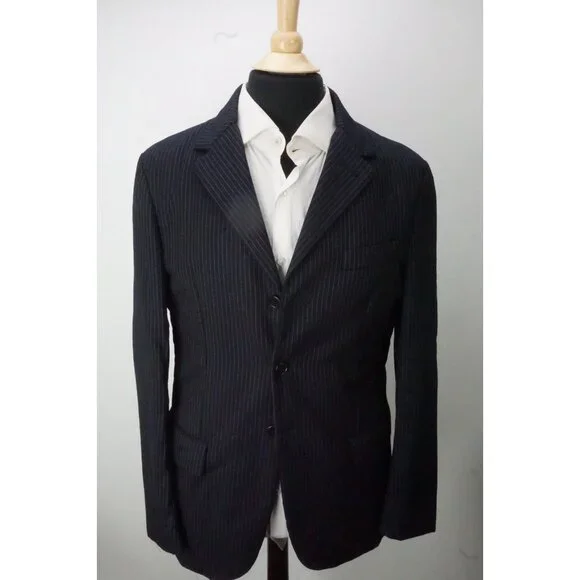 Aspesi Navy Pinstriped Thermore Insulated Sport Coat Jacket Sz M BRAND NEW